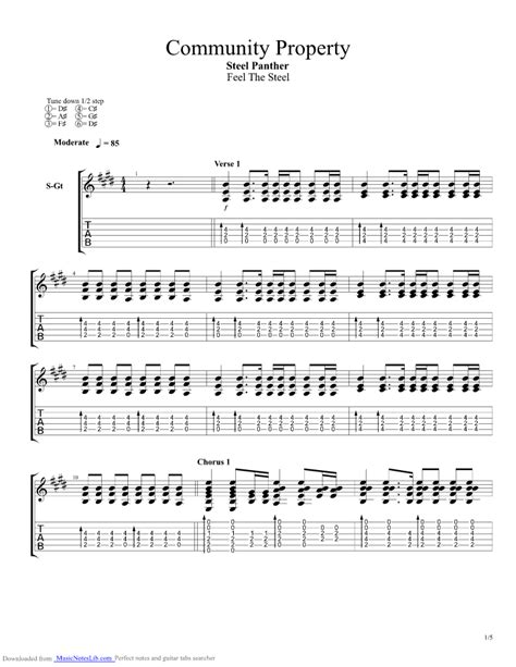 Community Property Guitar Pro Tab By Steel Panther