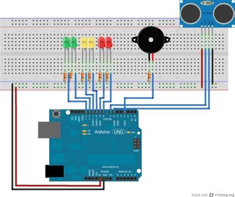 Arduino Distance Detector With A Buzzer And Led S Arduino Arduino