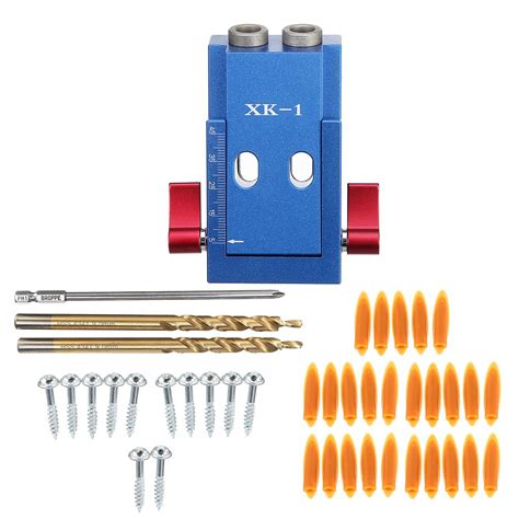 Buy Pocket Hole Drilling Jig Kit Woodworking Joint Tool Set Step Bit
