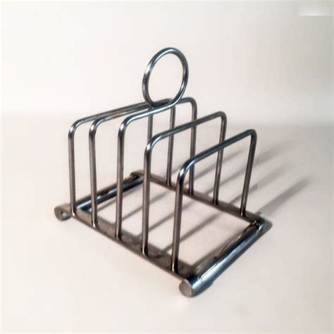 1950s olde hall toast rack vintage 4 slice holder british stainless steel mid 20th century