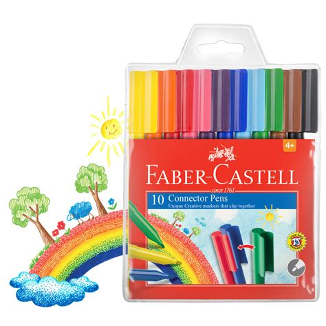 Faber Castell Connector Pens Pack Of 10 Kmart