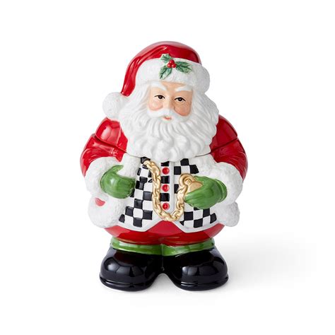 Spode Christmas Tree Black And White Figural Santa Candy Jar