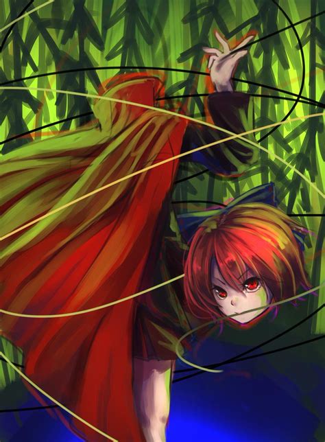 Safebooru 1girl Berabou Bow Cape Disembodied Head Hair Bow Long Sleeves Red Eyes Redhead