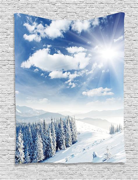 Winter Tapestry Idyllic Snow Covered Mountain Forest Frozen Icy