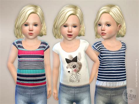 The Sims Resource T Shirt Toddler Girl P06 By Lillka • Sims 4 Downloads