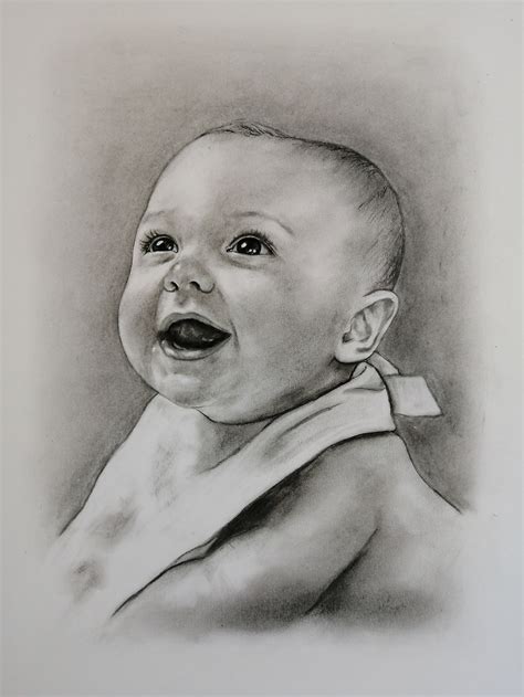 Hand Painted Custom Charcoal Art Loved One Portrait Drawing Etsy
