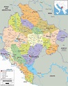 Large political and administrative map of Montenegro with roads, cities ...