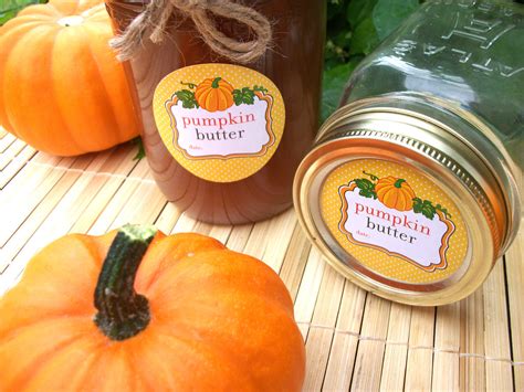 Cute Pumpkin Butter Canning Labels For Home Preserved Food In Jars