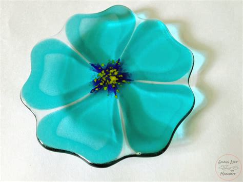 Fused Glass Flower Bowl Art Glass Plate Glass Art By Margot