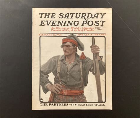 N C Wyeth Cover Saturday Evening Post Vintage Original February