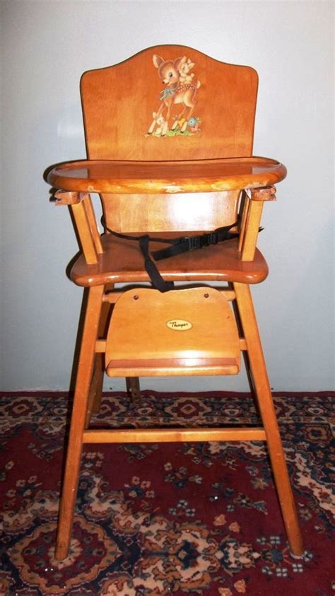 Are you shopping for an office chair on sale? Vintage Wood High Chair Wooden High Chair Baby Chair 1950s ...