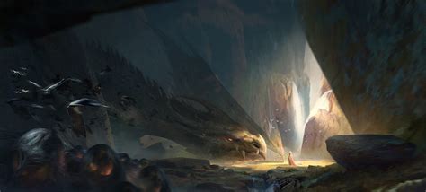 1019945 Fantasy Art Dragon Cave Formation Darkness Screenshot