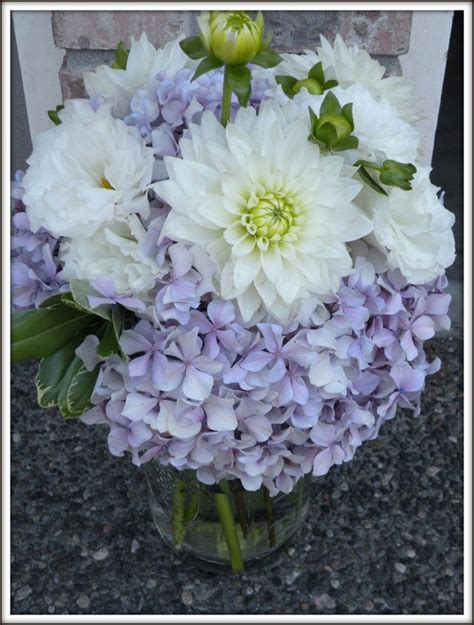 Hydrangea Bouquets And Mason Jar Centerpieces A Real