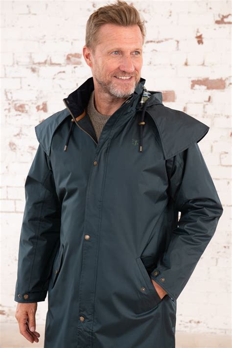 Stockman Long Raincoat Navy Mens Coats Lighthouse