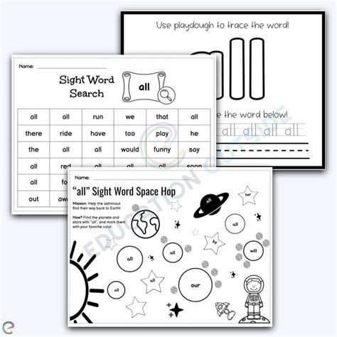 All Sight Word Worksheets 15 Worksheets Included