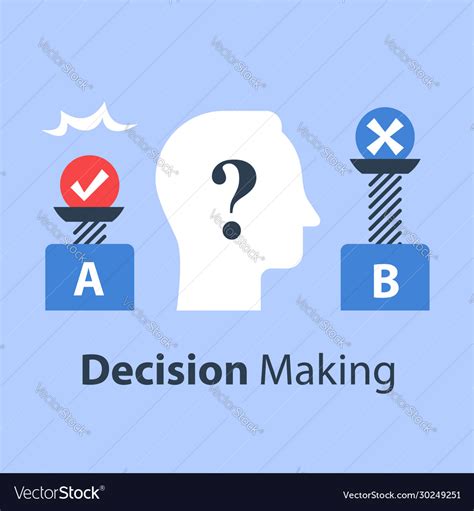 Decision Making Pros And Cons Versus Concept Vector Image