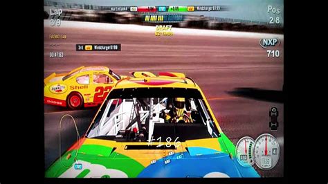 Your initial car isn't the most powerful, but you can unlock faster cars as you progress. Crazy Crashes on NASCAR The Game 2011 184-188 - YouTube