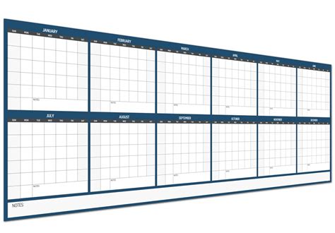 Large Dry Erase Wall Calendar 36 X 96 Undated Blank 2021 Reusable