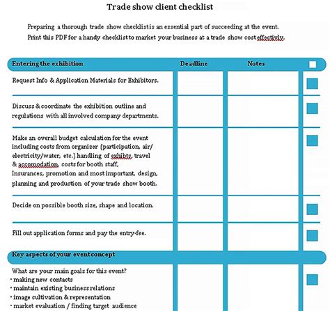 The Ultimate Trade Show Checklist Event Marketing Trade Show Checklist