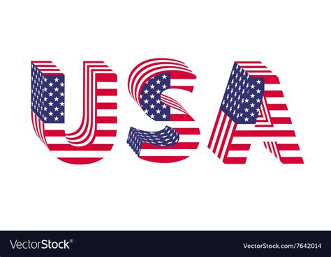 Usa Letters From Flag Royalty Free Vector Image