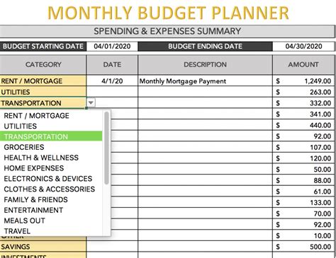Simple Free Monthly Budget Planner And Expense Tracking Sheet Excel