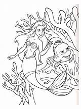 Mermaid Coloring Little Color Kids Pages Print Children Disney sketch template