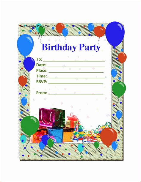 √ 25 Birthday Invite Template Word In 2020 Birthday Card Template