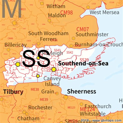 Ss Postcode Map Color 2018