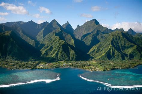 Overflightstock Mountains On Tahiti Tropical Islands Of French