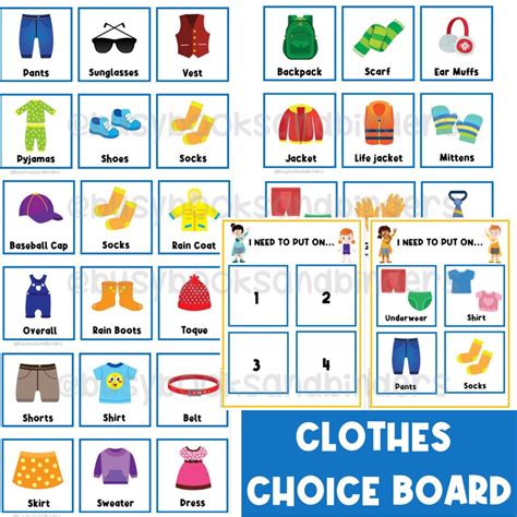 Clothes Choice Board Clothing Pecs Visual Aid Schedule Etsy