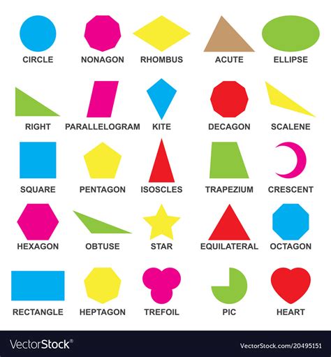 Educational Geometric Shapes Set Understanding Of Vector Image