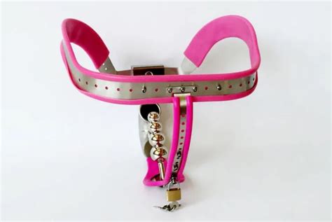 Male Modelt Plus Adjustable Stainless Steel Pink Chastity Belt Device Full Closed Winding Cock