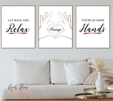 Rose Gold Massage Therapist Art Lay Back Relax Printable Etsy