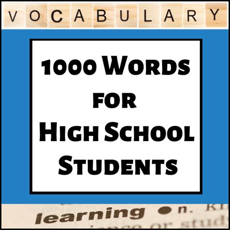 1000 Vocabulary Words With Definitions For High School My Teaching