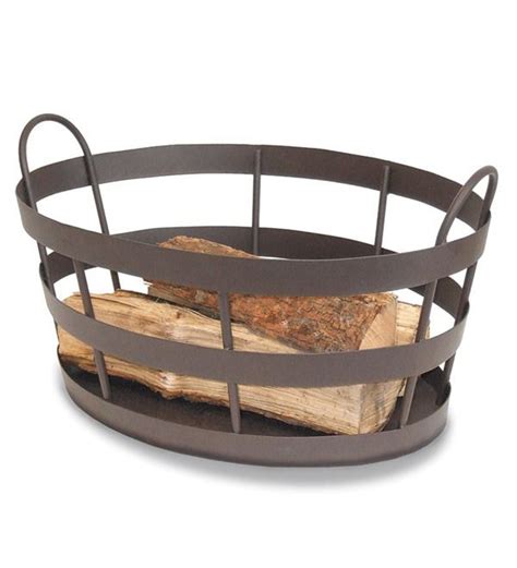 Wrought Iron Craftsman Shaker Style Indooroutdoor Log Bin Log Basket
