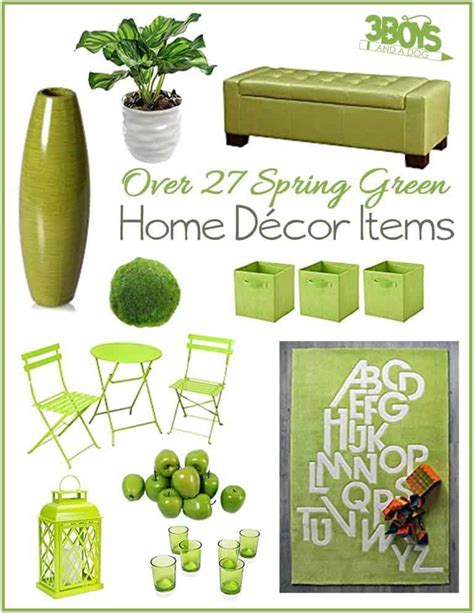 Green home decor is a collection of inspiring designs by society6 artists on throw pillows, throw blankets, rectangular pillows, art prints, rugs, wall clocks, duvet covers curated by society6. Over 27 Spring Green Home Decor Accent Pieces - 3 Boys and ...