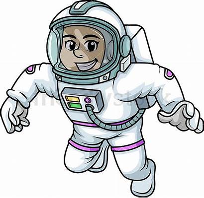 Astronaut Clipart Cartoon Female Space Spacewalk Clip