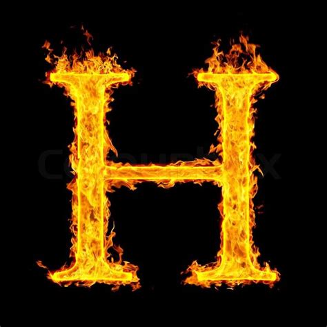 Stock Image Of H Fire Letter H Letter Images Alphabet Photos