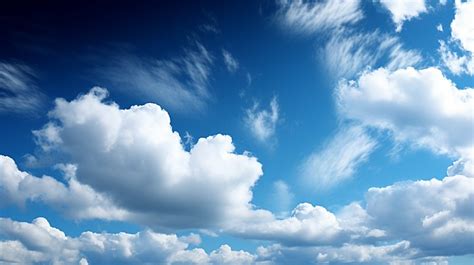 Blue Sky Clouds White Transparent Realistic Scenery Natural White