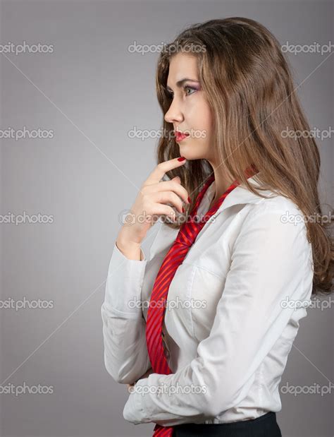 sexy frau mit roter krawatte stockfotografie lizenzfreie fotos © lp47 18932361 depositphotos