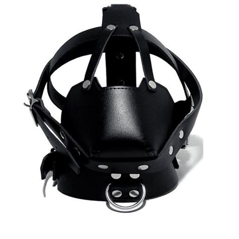 Genuine Black Leather Bondage Face Muzzle Head Head Harness Etsy
