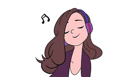Royalty Free Girl Listening To Music Clip Art Vector Images