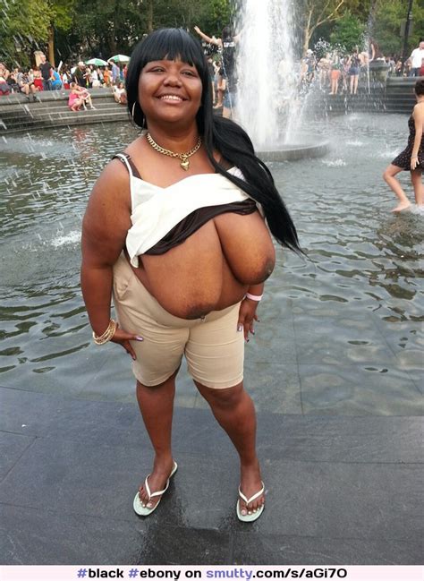 Black Ebony Exhibitionist Outdoors Outside Public