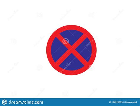 No Stopping Traffic Sign Blue And Red Circle Stock Vector