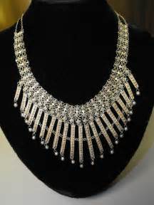 Silver Eastern Mediterranean Antique Bib Style Necklace Artisan Crafted