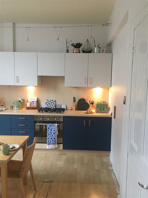 When i set out to do this project over six years ago, there weren't many resources to be found on doing a project like this, although countless have popped up since, as white cabinets became the norm. Our new kitchen. Cabinets painted in Farrow and Ball Stiffkey blue and Ammonite. Two coats in ...