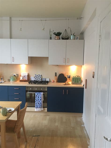 A modern country kitchen with bespoke kitchen painted in farrow and ball. Our new kitchen. Cabinets painted in Farrow and Ball ...