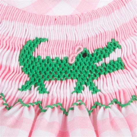 Smocked Alligator Bubble Pink Check In 2022 Smocking Check Fabric Pink