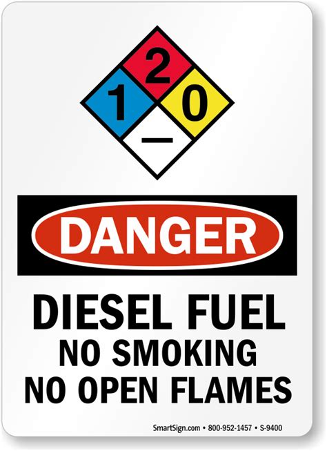 Osha Danger Safety Sign Diesel Other Safety Signs And Traffic Control