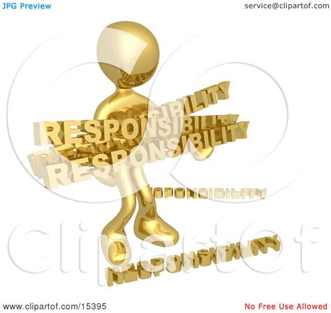 Overwhelmed Dependable Gold Person Carrying A Heavy And ...